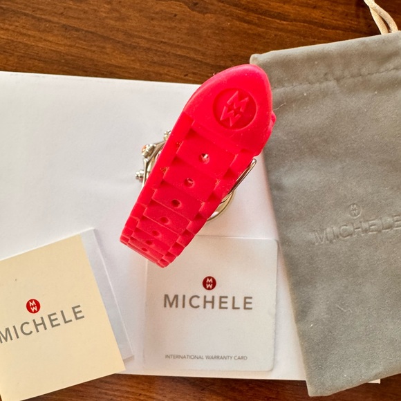 Michele Pink and Silver Tahitian Chronograph Watch - Picture 6 of 10